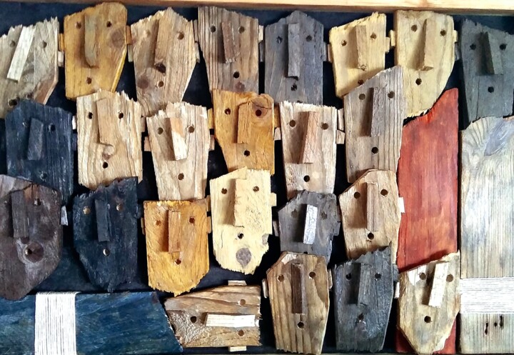 Collages titled "COLLAGE 20" by Antonio Martinez Ruiz, Original Artwork, Wood