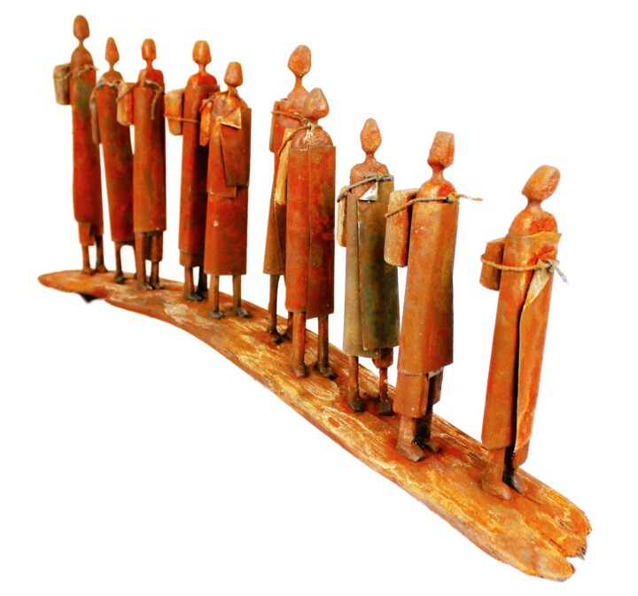 Skulptur mit dem Titel "NOMADAS" von Antonio Martinez Ruiz, Original-Kunstwerk, Holz