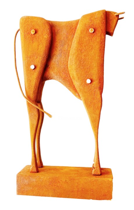 Скульптура под названием "TORO TORNILLOS" - Antonio Martinez Ruiz, Подлинное произведение искусства, Дерево