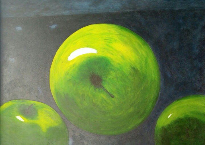 Pintura titulada "green-apples.jpg" por Antonio Peña, Obra de arte original, Acrílico