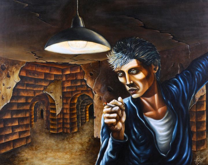 Painting titled "Catacomb gangster r…" by Antonio Philipp, Original Artwork, Oil