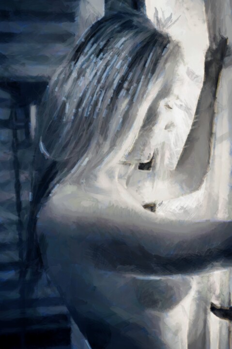Arte digital titulada "Chica en la ventana" por Antonio Ruiz, Obra de arte original, Pintura Digital