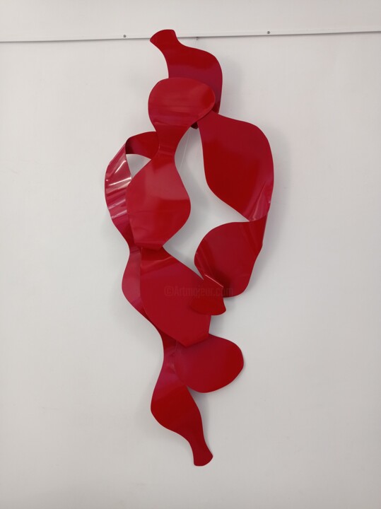 Escultura intitulada "Ondas Vermelhas III" por Antonio Spinosa, Obras de arte originais, Metais