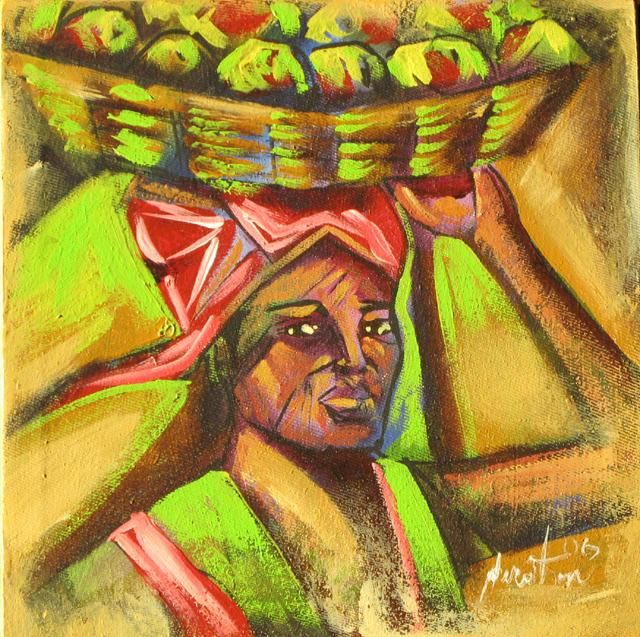 Painting titled "FEMME HAITIENNE" by Antonio Steres, Original Artwork, Oil
