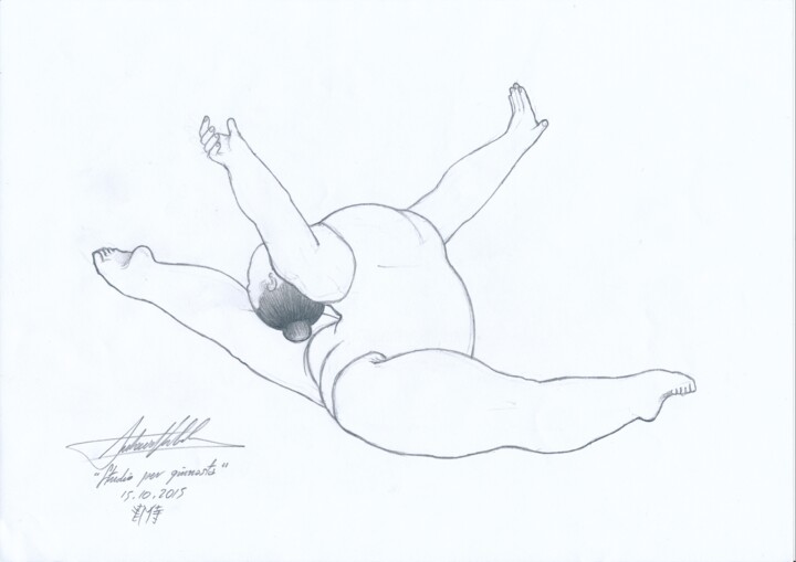 Dibujo titulada "Studio per ginnasta…" por Antonio Valenti, Obra de arte original, Lápiz