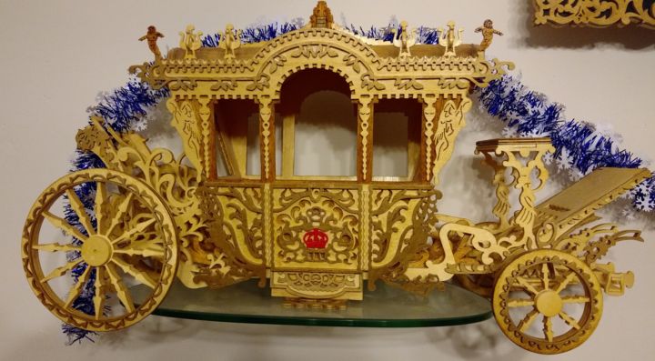 Design intitolato "Carrozza Anna d' Au…" da Zaglio, Opera d'arte originale, Legno