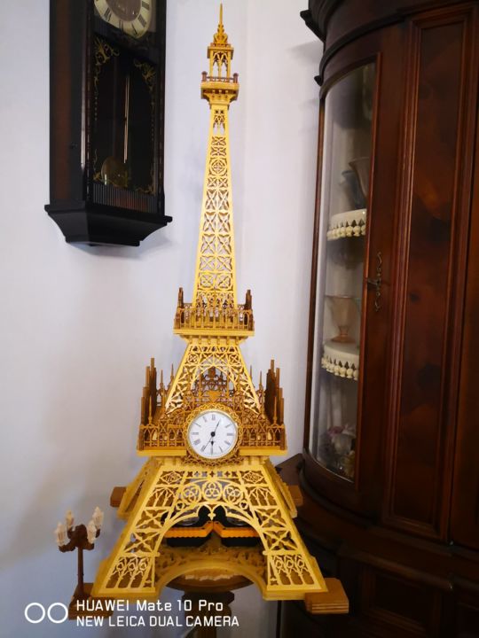 Design getiteld "torre Eiffel" door Zaglio, Origineel Kunstwerk, Hout