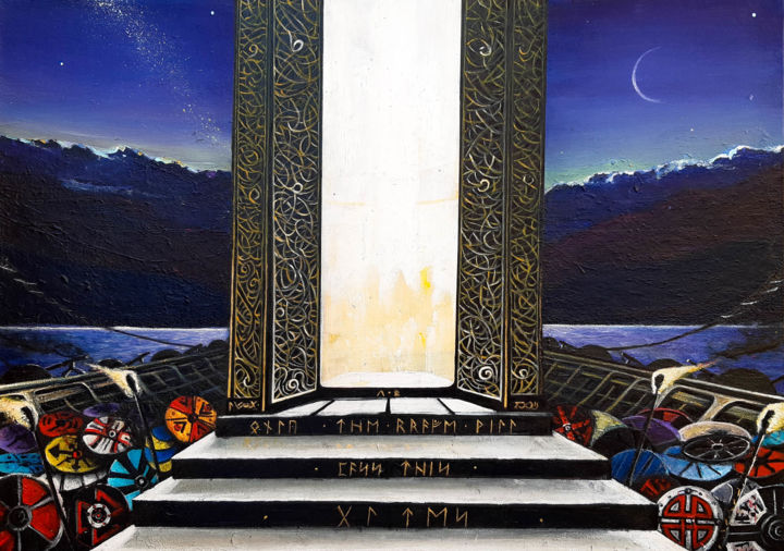 Entering Valhalla, Painting by Antonio Bagia | Artmajeur
