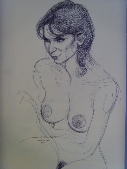 제목이 ""Ritratto-nudo di A…"인 미술작품 Antonio Benfenati로, 원작, 기름