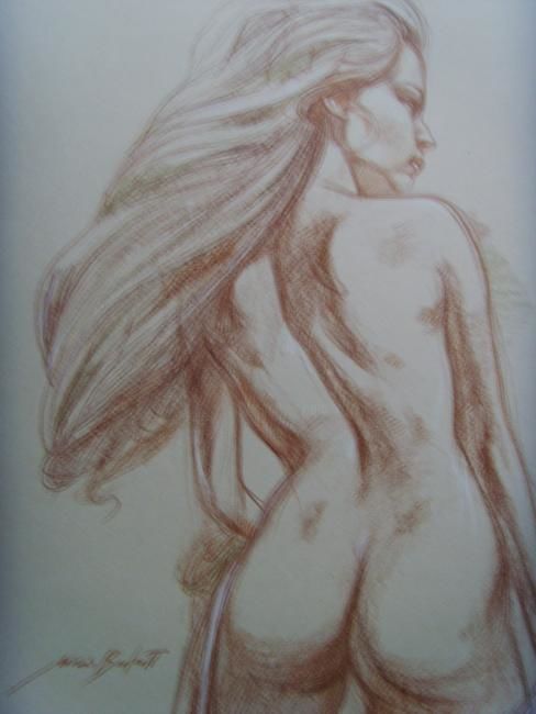 Pittura intitolato "nudo di schiena" da Antonio Benfenati, Opera d'arte originale
