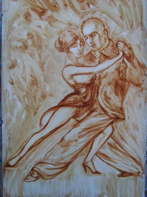 Painting titled "tango- "cabeza" y "…" by Antonio Benfenati, Original Artwork