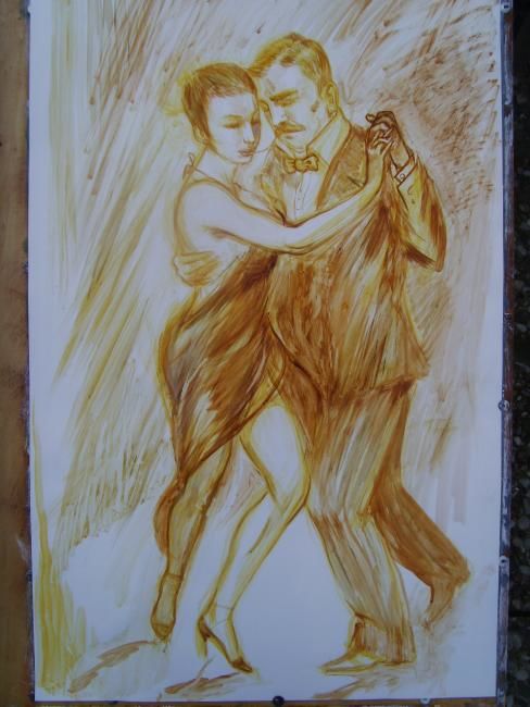 Malerei mit dem Titel "tango-vieja guardia" von Antonio Benfenati, Original-Kunstwerk