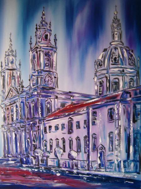 Pintura intitulada "Basílica da Estrela…" por Antonio Guimaraes Santos, Obras de arte originais