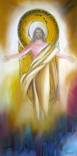 Painting titled "Eu te protejo" by Antonio Guimaraes Santos, Original Artwork