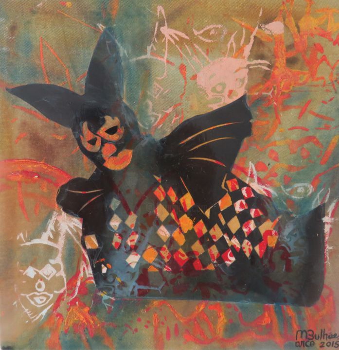 Pintura intitulada "Rostos Ocultos VII" por Marco Bulhões, Obras de arte originais, Acrílico