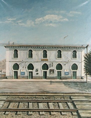 Pintura intitulada "estacion de alhama…" por Antonio Pozo, Obras de arte originais