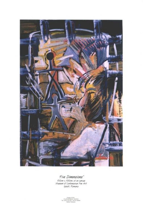 Painting titled "Five Dimensions" by Romeo, Original Art,