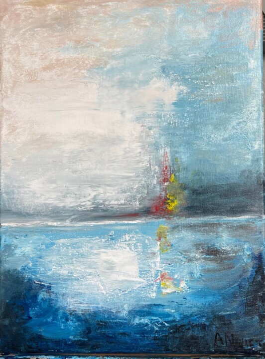 Painting titled "Horizon" by Antonios Nemet, Original Artwork, Acrylic