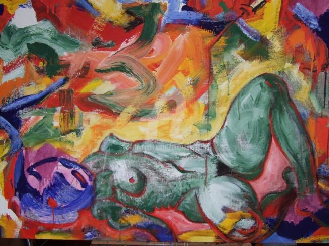 Malerei mit dem Titel "Primavera: ou Mulhe…" von Antonio Santos, Original-Kunstwerk