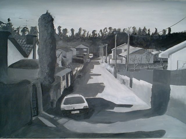 Peinture intitulée "A minha rua" par Gabriel, Œuvre d'art originale, Huile