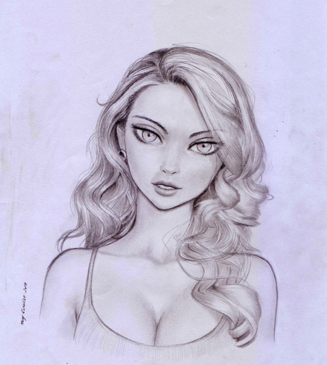 Drawing titled "Belle" by Tony, Original Artwork, Pencil