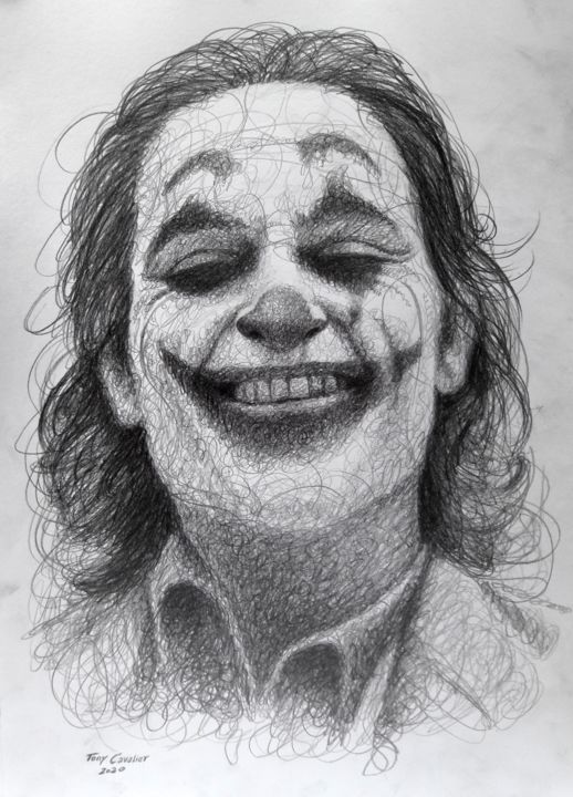 Drawing titled "The Joker" by Tony, Original Artwork, Pencil