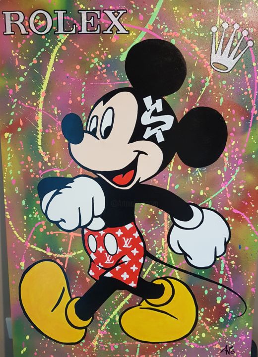 Peinture intitulée "Mickey Luxe" par Antò, Œuvre d'art originale, Acrylique
