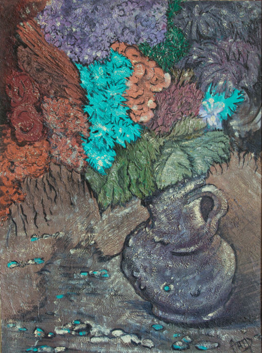 Картина под названием "Французский букет" - Ekaterina Antropova, Подлинное произведение искусства, Масло
