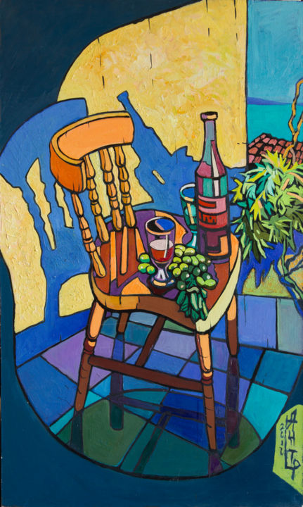Pintura intitulada "Мой стульчик" por Ekaterina Antropova, Obras de arte originais, Óleo