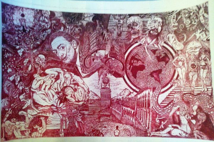 Printmaking titled "Il sogno red version" by Antonio Skvaza, Original Artwork, Etching