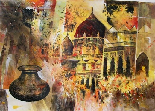 Malerei mit dem Titel "One day at Zahir Mo…" von Anuar Dan, Original-Kunstwerk
