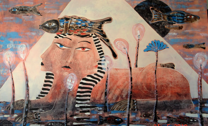 Painting titled "sphinx" by Victor Anufriev, Original Artwork