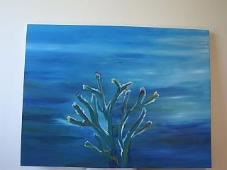 Painting titled "deep sea coral" by Saumya Anuj, Original Artwork