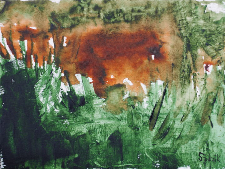 Malerei mit dem Titel "grass" von Anna Sadzik, Original-Kunstwerk, Tempera