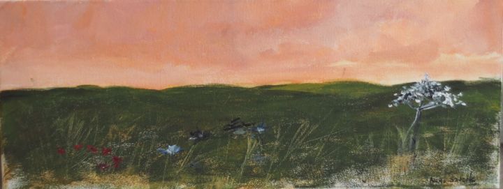 Peinture intitulée "meadow" par Anna Sadzik, Œuvre d'art originale, Acrylique