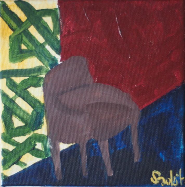 Painting titled "brown armchair" by Anna Sadzik, Original Artwork