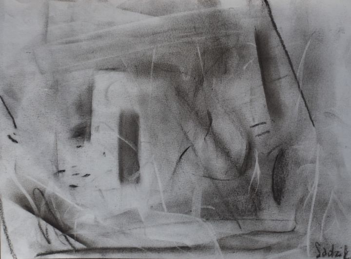 Zeichnungen mit dem Titel "charcoal drawing" von Anna Sadzik, Original-Kunstwerk, Kohle