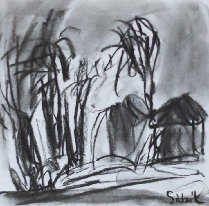 Rysunek zatytułowany „charcoal drawing 2” autorstwa Anna Sadzik, Oryginalna praca, Węgiel drzewny