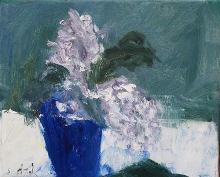 Malarstwo zatytułowany „flowers 3” autorstwa Anna Sadzik, Oryginalna praca, Olej