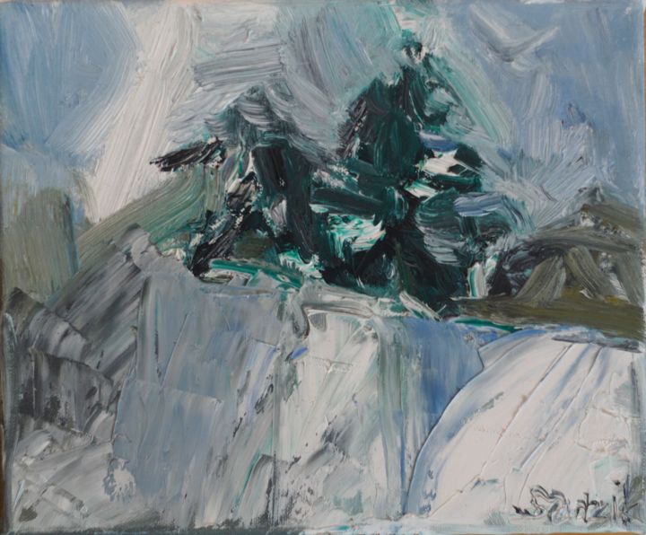 Peinture intitulée "snow" par Anna Sadzik, Œuvre d'art originale, Huile