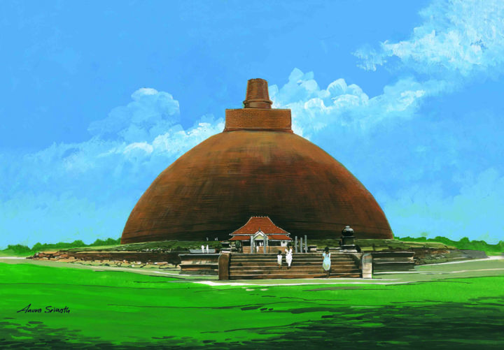 "Ancient Majestic Ma…" başlıklı Tablo Anura Srinath tarafından, Orijinal sanat, Akrilik Ahşap Sedye çerçevesi üzerine monte…