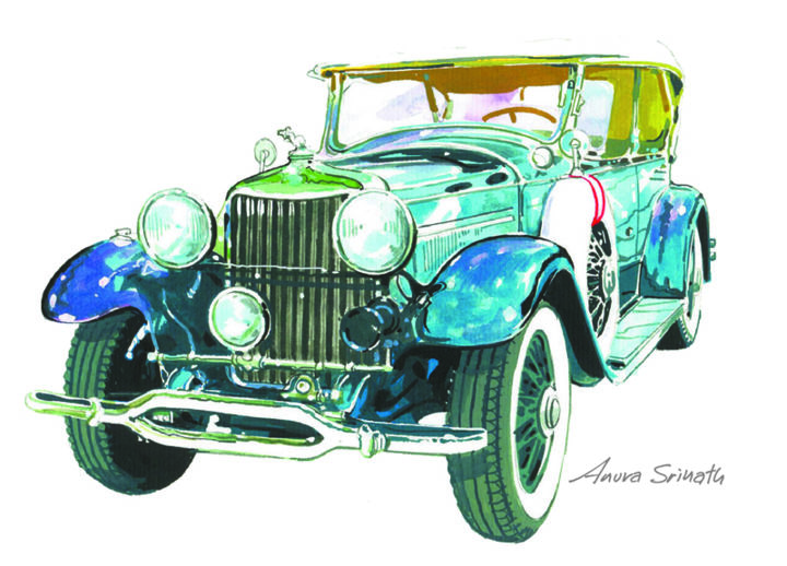 Painting titled "Vintage Beauty" by Anura Srinath, Original Art, Acrylic Mounted on Stretcher frame