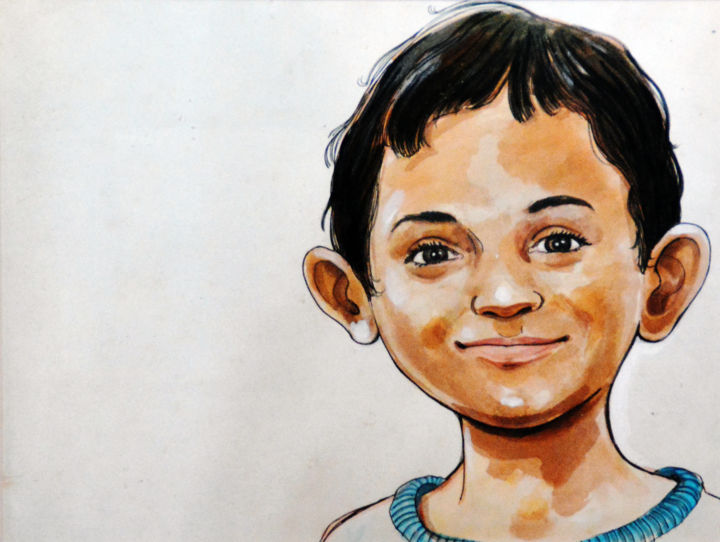 Painting titled "Satisfaction" by Anura Srinath, Original Art, Acrylic Mounted on Stretcher frame