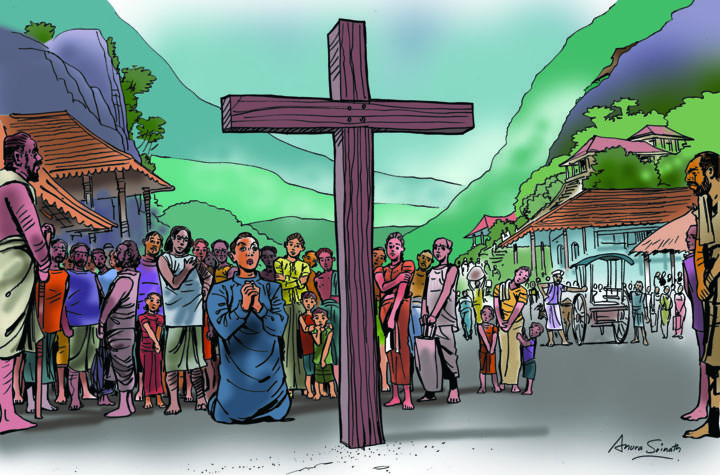 Painting titled "Cross of Faith" by Anura Srinath, Original Art, Acrylic Mounted on Stretcher frame
