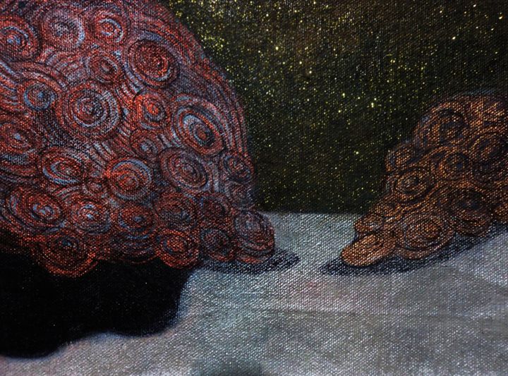 Painting titled "Camping on a Starry…" by Anuradha Punchihewa, Original Art, Acrylic Mounted on Stretcher frame