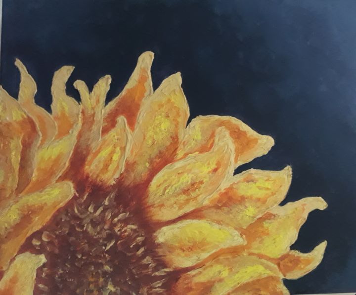 Painting titled "Sunflower" by Ak, Original Artwork, Acrylic