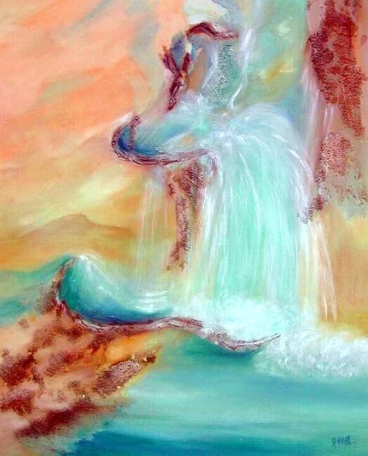 Painting titled "LA FONTAINE IMAGINA…" by Anval, Original Artwork