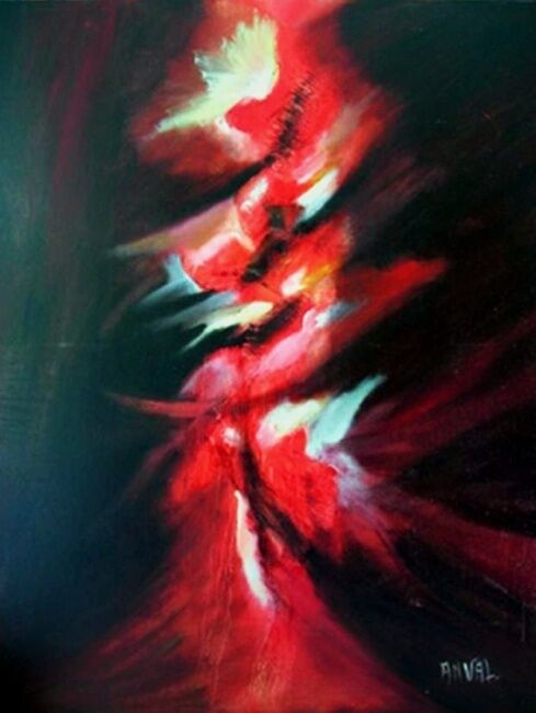 Painting titled "INCANDESCENCE" by Anval, Original Artwork, Oil