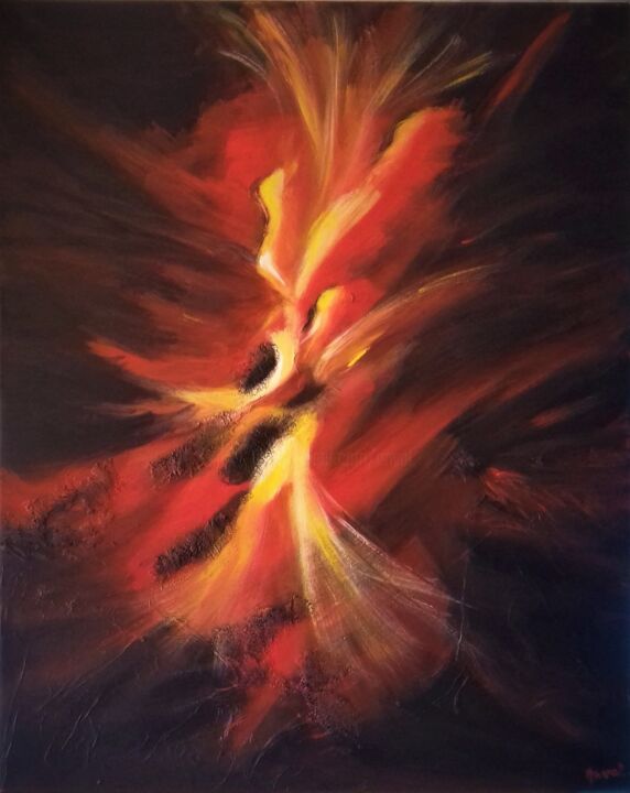 Painting titled "EXPLOSION" by Anval, Original Artwork, Acrylic Mounted on Wood Stretcher frame
