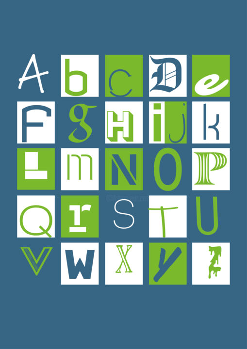Digitale Kunst getiteld "English or Dutch al…" door An Van Assche, Origineel Kunstwerk, 2D Digital Work
